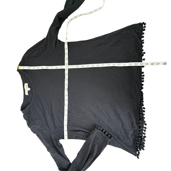 Johnny Was CALMÉ Pom Pom Tee Long Sleeve M Bamboo Organic Cotton USA Boho - Picture 6 of 7